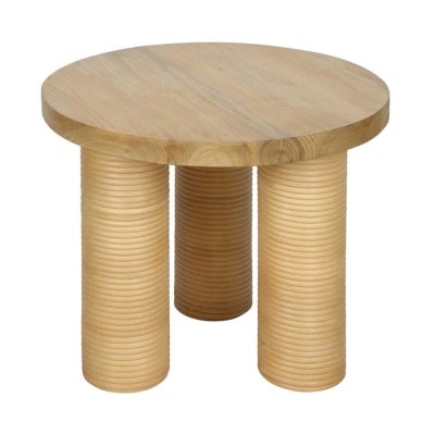 Casa Timber  & Rattan Round Side Table