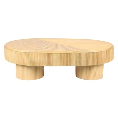 Letitia Rattan Oval Coffee Table, 130cm, Natural