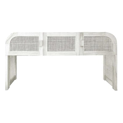 Grace Timber & Rattan Console Table, 140cm, Chalk