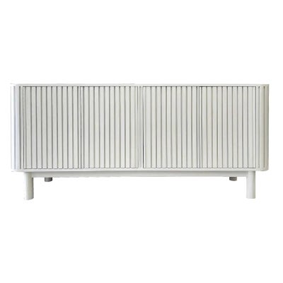 Vince Timber 4 Door Buffet Table, 180cm, Chalk