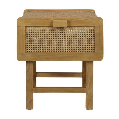 Zoe Timber & Rattan Bedside Table, Natural