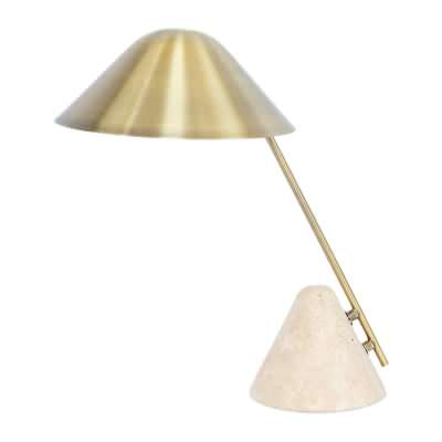Dexter Travertine & Metal Table Lamp