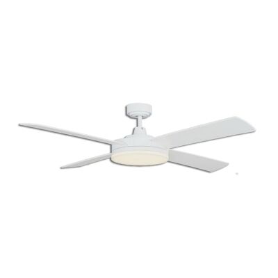 Martec Razor 4 Plywood Blade Fan (MRF1343W) with Dimmable 3000k LED Light in White