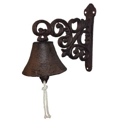 Scroll Cast Iron Door Bell , Antique Rust