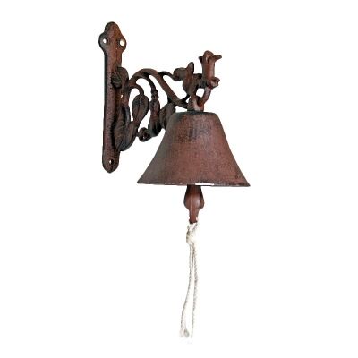 Maple Leaf Cast Iron Door Bell, Antique Rust