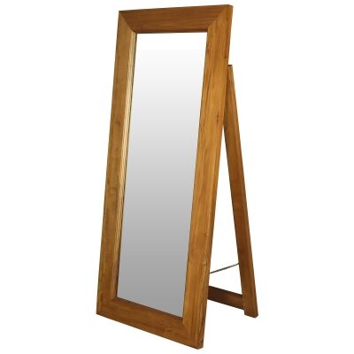 Ascot Mahogany Timber Frame Cheval Mirror, 150cm, Light Pecan