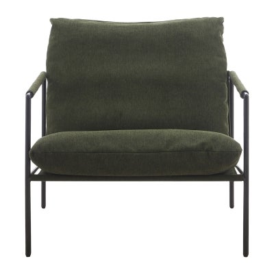 Layton Fabric & Metal Armchair, Green
