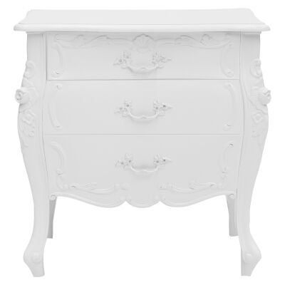 Riom Hand Crafted Mahogany Bedside Table, White