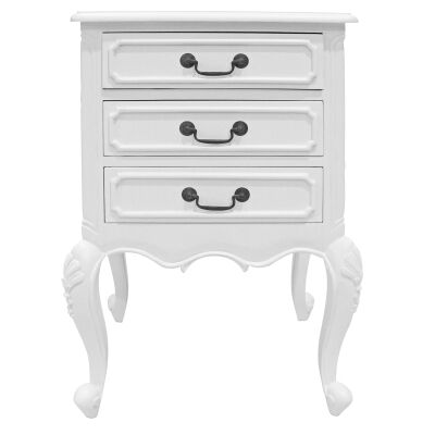 Chamonix Hand Crafted Mahogany Bedside Table, White