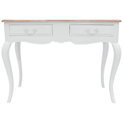 Chantillac Hand Crafted Mahogany 2 Drawer Hall Table, White