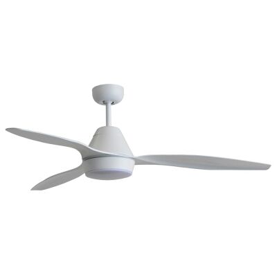 Martec Triumph Indoor / Outdoor Ceiling Fan with CCT LED Light, 132cm/52", White Satin