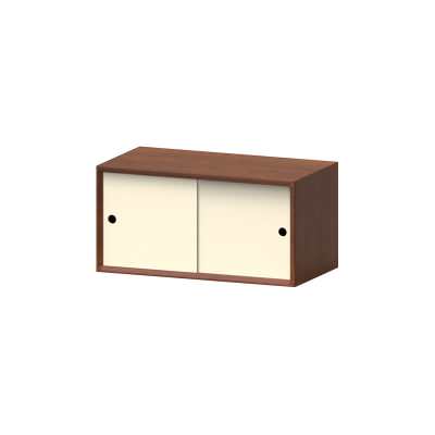 Muko Boxwood Modular Storage Unit, Double Almond Sliding Doors