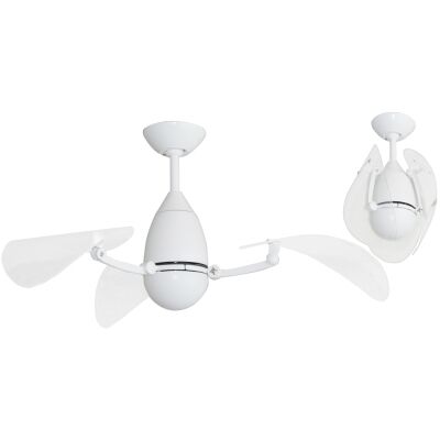 Martec Vampire DC Ceiling Fan with CCT LED Light & Remote, 107cm/42", White / Clear