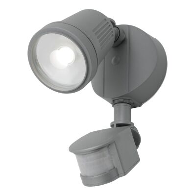 Otto IP54 LED Outdoor Floodlight with Motion Sensor, 1 Light, Silver