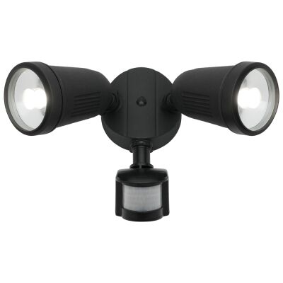 Otto IP54 LED Outdoor Floodlight with Motion Sensor, 2 Light, Black