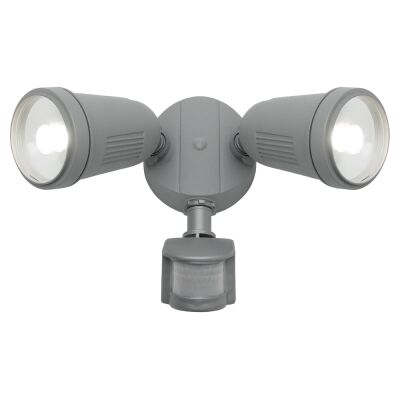 Otto IP54 LED Outdoor Floodlight with Motion Sensor, 2 Light, Silver