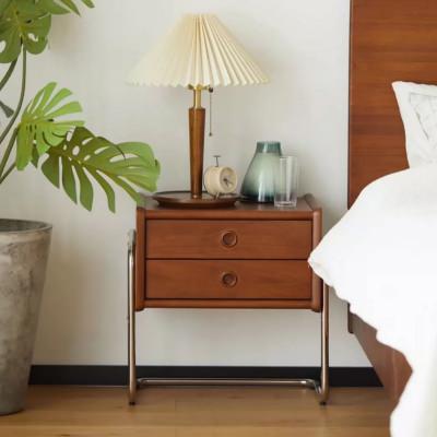 Livall Boxwood & Stainless Steel Bedside Table