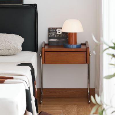 Westaro Boxwood & Stainless Steel Bedside Table