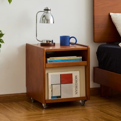 Moonrise Boxwood Flip-Up Door Mobile Side Table