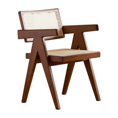 Rextonel Rattan & Timber Carver Dining Chair, Light Walnut