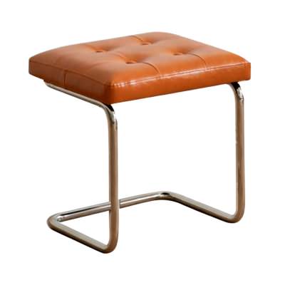 Durlin PU Leather & Stainless Steel Dining Stool, Tan