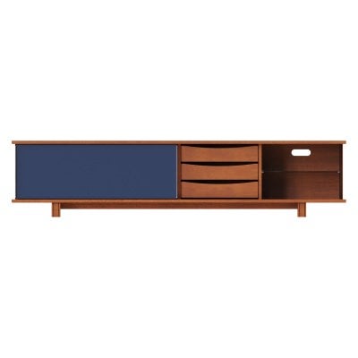 Misaku Boxwood Sliding Door & 3 Drawer TV Unit with LED Light, 210cm