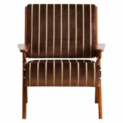 Marvett Velvet Fabric & Timber Armchair