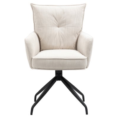 Mark Corduroy Fabric Swivel Chair, Set of 2, Beige