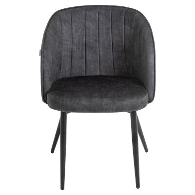 Megan Velvet Fabric Dining Chair, Set of 2, Charcoal
