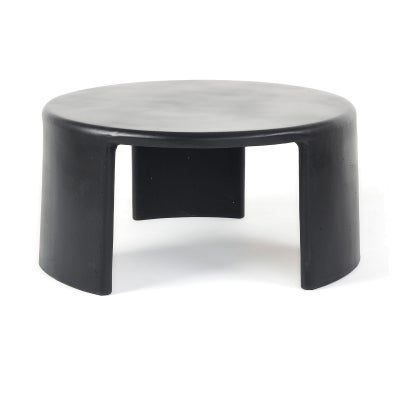 Meister Concrete Round Coffee Table, 70cm, Black