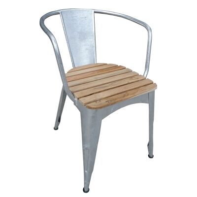 Lerryn Metal Dining Chair with Teak Timber Seat