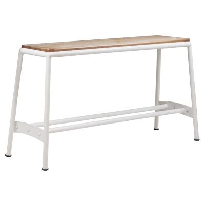 Hunston Metal High Bench with Timber Seat,  White