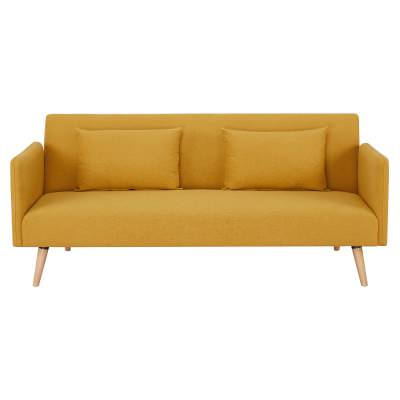 Brae Fabric Click Clack Sofa Bed, 3 Seater, Mustard