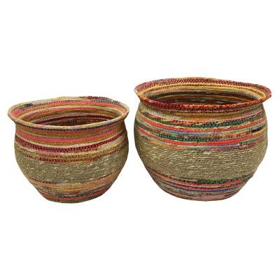 Terith 2 Piece Woven Urn Basket Set