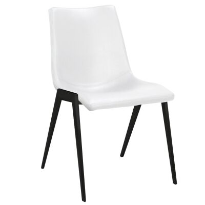 Nash Faux Leather Dining Chair, White / Black