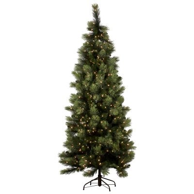 Carolina Pine LED Light Up Artificial Slim Christmas Tree, 229cm