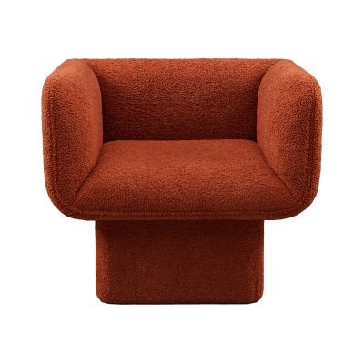 Arclune Fleece Fabric Square Tub Chair, Terracotta
