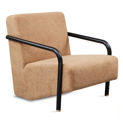 Calista Fleece Fabric Armchair, Camel