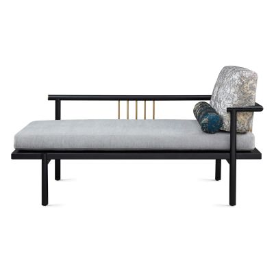 Miora Fabric & Oak Timber New Oriental Chaise