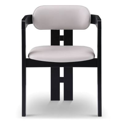 Birchley Leather & Oak Timber Caver Dining Chair