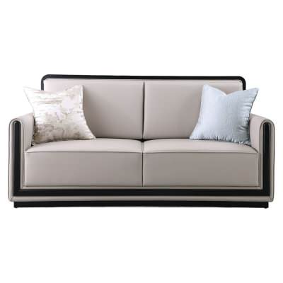 Lucentis Fabric & Oak Timber Sofa, 2 Seater
