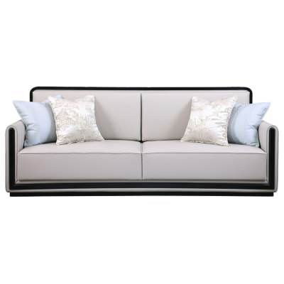 Lucentis Fabric & Oak Timber Sofa, 3 Seater