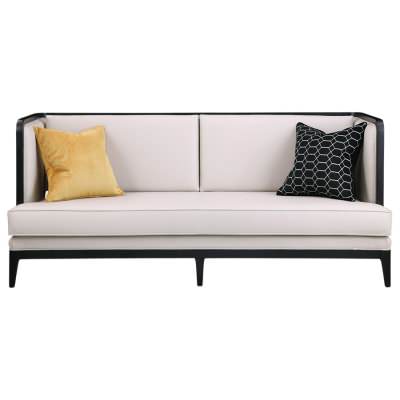 Seraphine Fabric & Oak Timber Sofa, 3 Seater