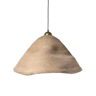 Santiago Seagrass Pendant Light, Wavy Cone