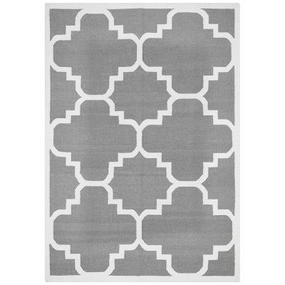 Nomad Hand Knotted Weave Moroccan Design Woolen Rug in Grey - 225x155cm