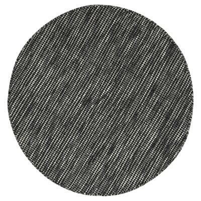 Scandi Reversible Wool Round Rug, 150cm, Black / White