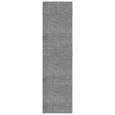 Scandi Reversible Wool Runner Rug, 300x80cm, Charcoal