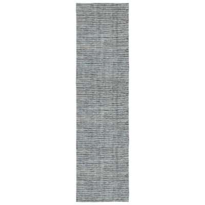 Scandi Reversible Wool Runner Rug, 300x80cm, Teal