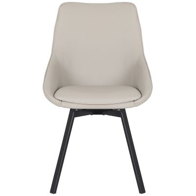 Nemo Commercial Grade Faux Leather Swivel Dining Chair, Light Grey