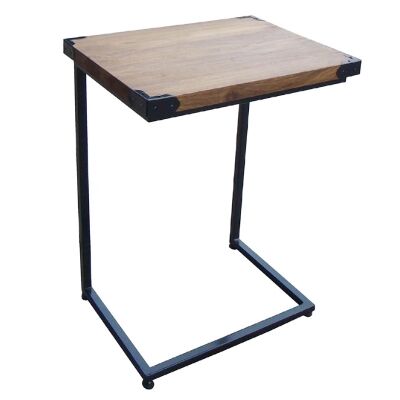 Henley Timber Top Metal Frame Laptop Side Table